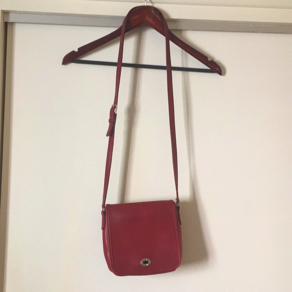 Vintage Coach Red Leather Companion Purse